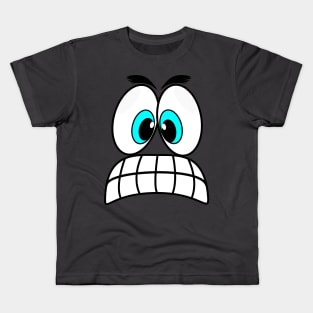 Angry Funny Face Cartoon Emoji Kids T-Shirt